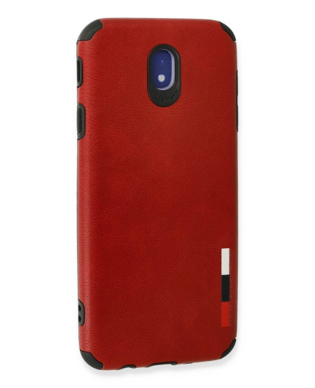 Samsung Galaxy J7 Pro / J730 Kılıf Loop Deri Silikon - Kırmızı Samsung Galaxy J7 Pro / J730 Kılıf Loop Deri Silikon - Kırmızı
