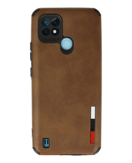 Realme C21 Kılıf Loop Deri Silikon - Kahverengi Realme C21 Kılıf Loop Deri Silikon - Kahverengi