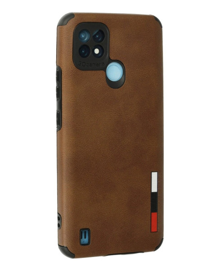 Realme C21 Kılıf Loop Deri Silikon - Kahverengi Realme C21 Kılıf Loop Deri Silikon - Kahverengi