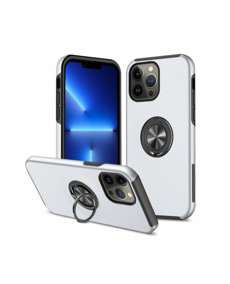 Apple İphone 13 Pro Kılıf Elit Yüzüklü Kapak - Gümüş Apple İphone 13 Pro Kılıf Elit Yüzüklü Kapak - Gümüş