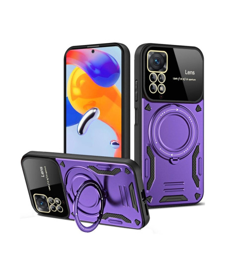 Xiaomi Redmi Note 12 Pro 4g Kılıf Joy Lens Standlı Kapak - Mor