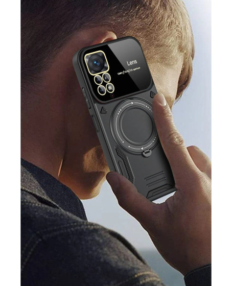 Xiaomi Redmi Note 12 Pro 4g Kılıf Joy Lens Standlı Kapak - Mor