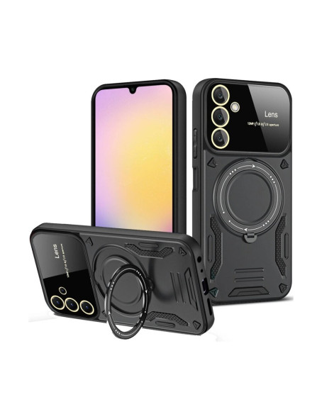 Samsung Galaxy A05s Kılıf Joy Lens Standlı Kapak - Siyah
