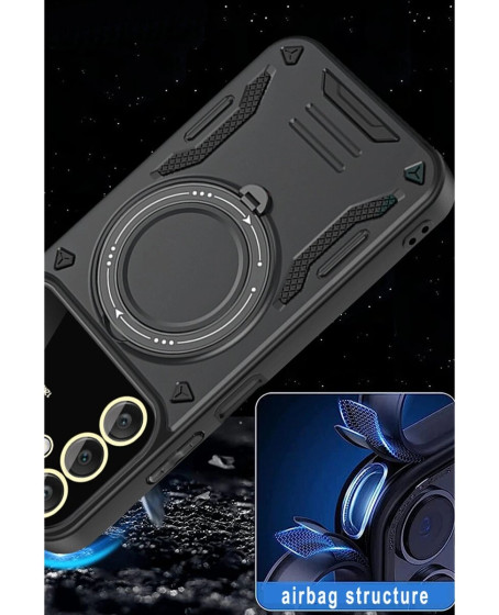 Samsung Galaxy A05s Kılıf Joy Lens Standlı Kapak - Siyah