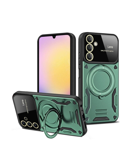 Samsung Galaxy A05s Kılıf Joy Lens Standlı Kapak - Koyu Yeşil Samsung Galaxy A05s Kılıf Joy Lens Standlı Kapak - Koyu Yeşil