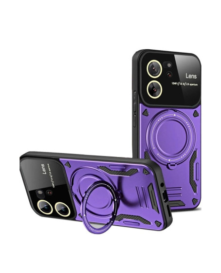 Xiaomi Mi 13t Pro Kılıf Joy Lens Standlı Kapak - Mor