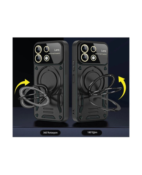 Xiaomi Mi 13t Pro Kılıf Joy Lens Standlı Kapak - Mor