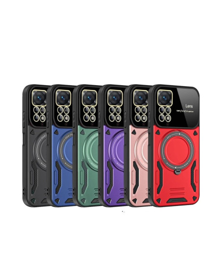 Xiaomi Redmi Note 11 Pro Kılıf Joy Lens Standlı Kapak - Mor Xiaomi Redmi Note 11 Pro Kılıf Joy Lens Standlı Kapak - Mor