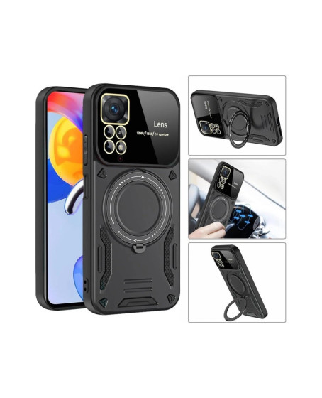 Xiaomi Redmi Note 11 Pro Kılıf Joy Lens Standlı Kapak - Mor Xiaomi Redmi Note 11 Pro Kılıf Joy Lens Standlı Kapak - Mor
