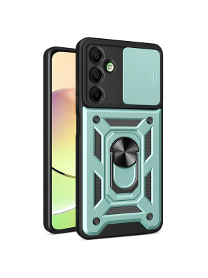 Samsung Galaxy A36 Kılıf Pars Lens Yüzüklü Silikon - Yeşil