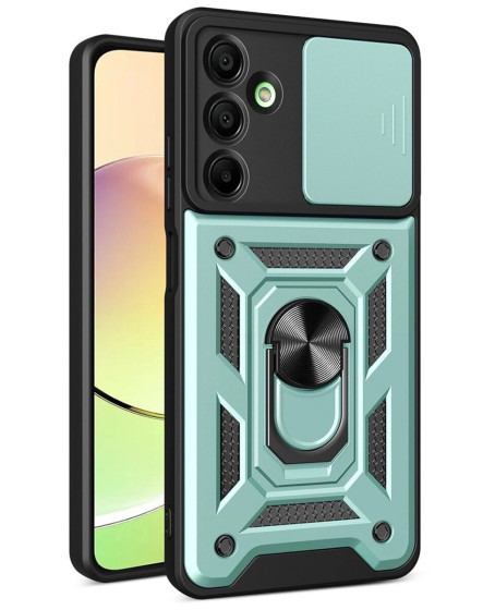 Samsung Galaxy A36 Kılıf Pars Lens Yüzüklü Silikon - Yeşil