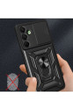 Samsung Galaxy A36 Kılıf Pars Lens Yüzüklü Silikon - Yeşil