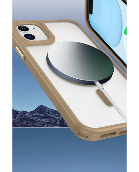 Apple İphone 12 Kılıf Enka Magsafe Silikon Kılıf - Desert Apple İphone 12 Kılıf Enka Magsafe Silikon Kılıf - Desert