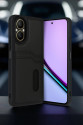 Realme 12 Lite Kılıf Sara Kartvizitli Deri Kılıf - Siyah