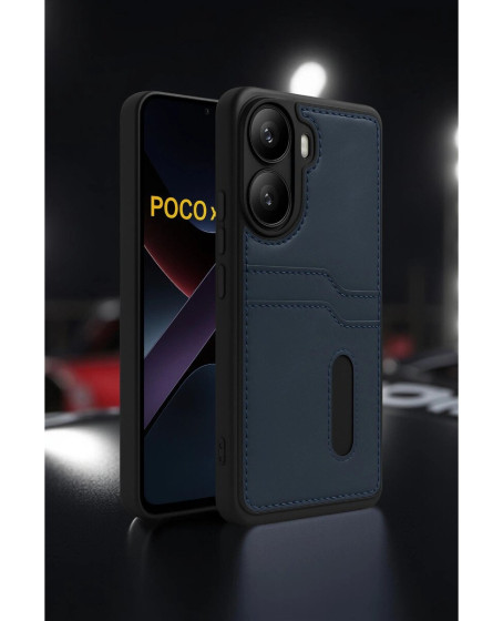 Xiaomi Poco X7 Pro Kılıf Sara Kartvizitli Deri Kılıf - Siyah Xiaomi Poco X7 Pro Kılıf Sara Kartvizitli Deri Kılıf - Siyah