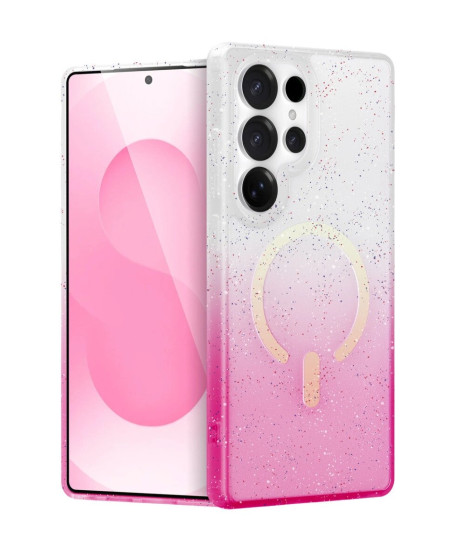 Samsung Galaxy S25 Ultra Pummel Shiny Magsafe Kapak - Pembe