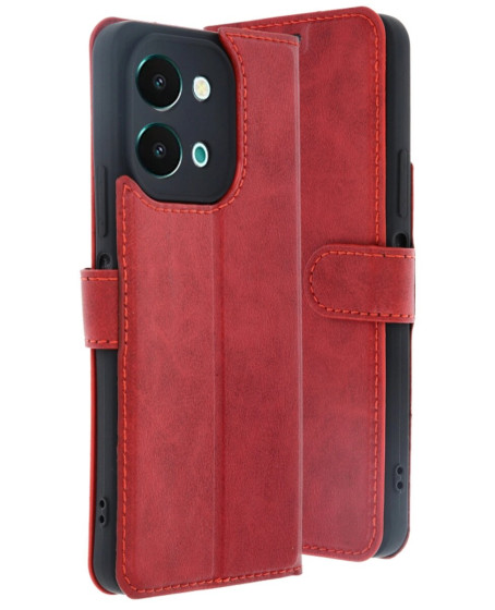 Vivo Y28 Kılıf Trend S Plus Kapaklı Kılıf - Kırmızı Vivo Y28 Kılıf Trend S Plus Kapaklı Kılıf - Kırmızı