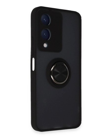 Vivo Y17s Kılıf Montreal Yüzüklü Silikon Kapak - Siyah Vivo Y17s Kılıf Montreal Yüzüklü Silikon Kapak - Siyah