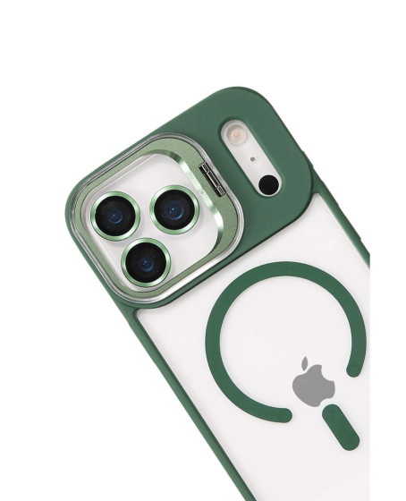 Joko Apple İphone 17 Pro Remim Lensli Magsafe Standlı Kapak - Koyu Yeşil