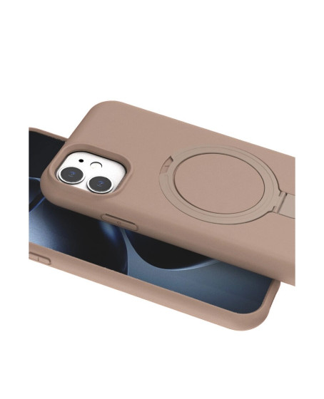 Apple İphone 11 Regal Magsafe Standlı Kapak - Çöl Titanyum Apple İphone 11 Regal Magsafe Standlı Kapak - Çöl Titanyum