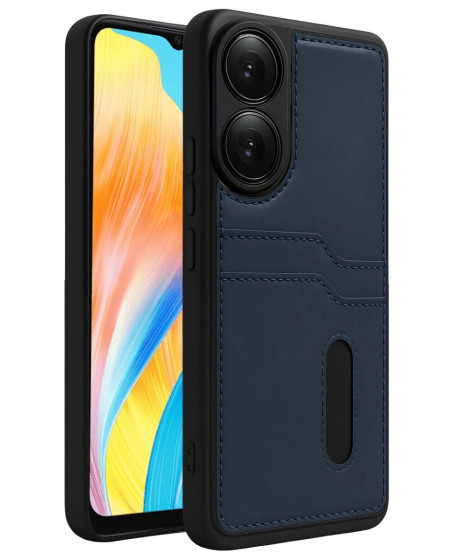 Oppo A38 Sara Kartvizitli Deri Kılıf - Lacivert Oppo A38 Sara Kartvizitli Deri Kılıf - Lacivert