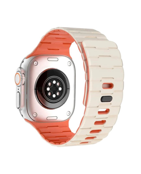 Apple Watch Ultra 49mm Wowen Kordon (saat Değildir) - Beyaz-turuncu