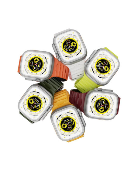 Apple Watch Ultra 49mm Wowen Kordon (saat Değildir) - Beyaz-turuncu