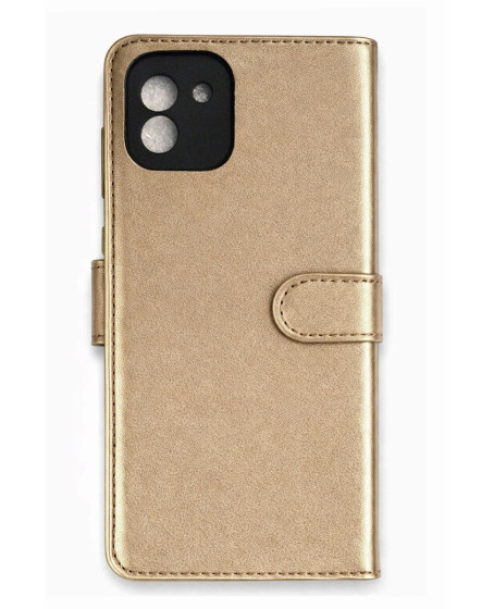 Samsung Galaxy A03 Kılıf Trend S Plus Kapaklı Kılıf - Gold