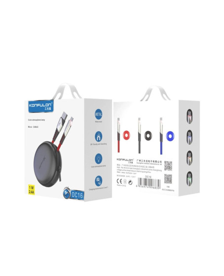 Dc16 Micro Usb Kablo 1m 2.4a - Kırmızı Dc16 Micro Usb Kablo 1m 2.4a - Kırmızı