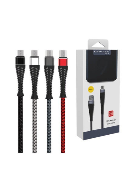 S61 Micro Usb Kablo 1.2m 2.1a - Siyah