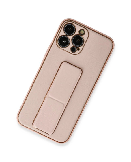 Apple İphone 13 Pro Kılıf Coco Deri Standlı Kapak - Pembe