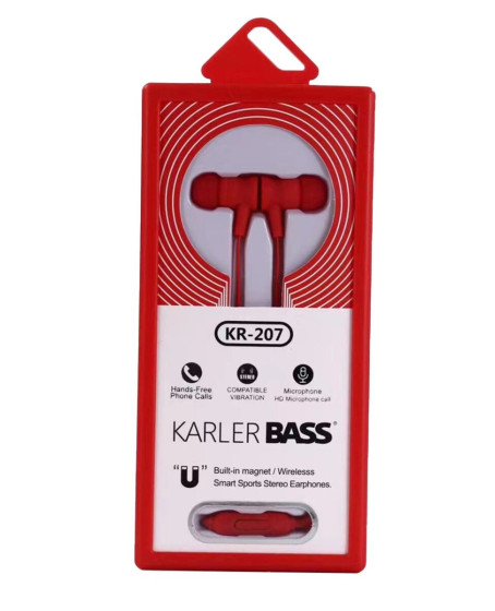 Kr-207 Mıknatıslı Kablolu Kulaklık - Kırmızı
