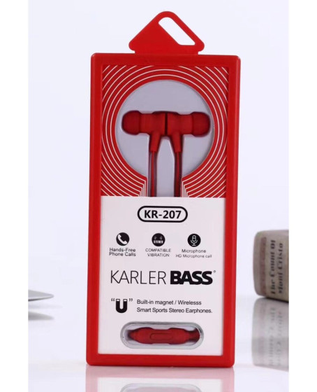 Kr-207 Mıknatıslı Kablolu Kulaklık - Kırmızı