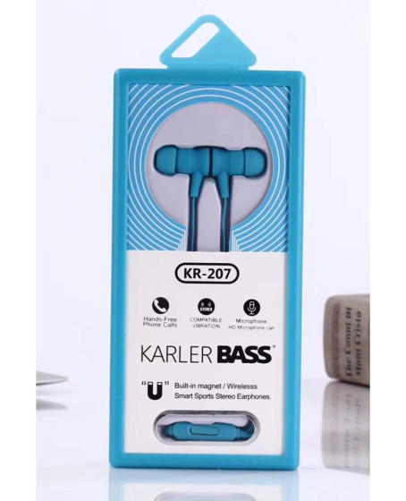 Kr-207 Mıknatıslı Kablolu Kulaklık - Mavi