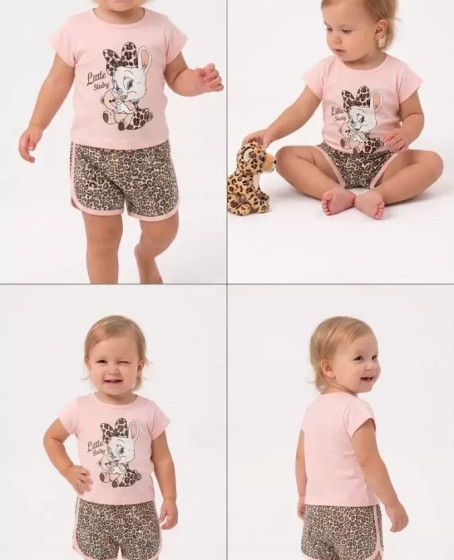 1/4 Yaş Leopar Tavşan Baskılı Çocuk Takımı 1/4 Yaş Leopar Tavşan Baskılı Çocuk Takımı