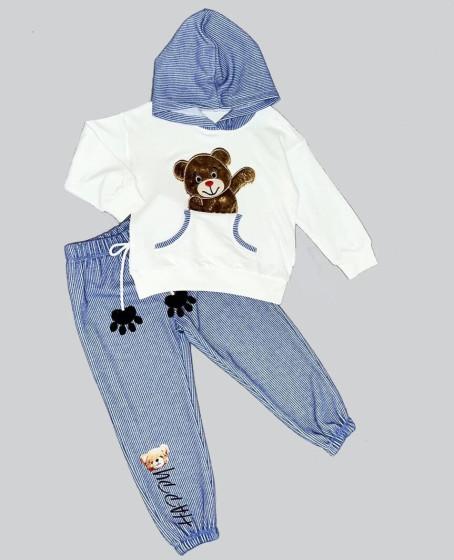 2-3-4 Yaş Pelüş Ayı Desenli Kapşonlu Uzun Kollu Penye Sweat 2li Erkek Çocuk Takımı Ekru 2-3-4 Yaş Pelüş Ayı Desenli Kapşonlu Uzun Kollu Penye Sweat 2li Erkek Çocuk Takımı Ekru
