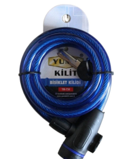 Yuma Ym- 734 150cm  Mavi Bisiklet Kilidi