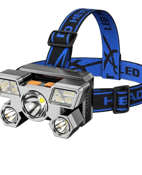212 Model Şarjlı 5 Led 4 Modlu Cob Led Avcı Balıkçı Kamp Süper Kafa Lambası