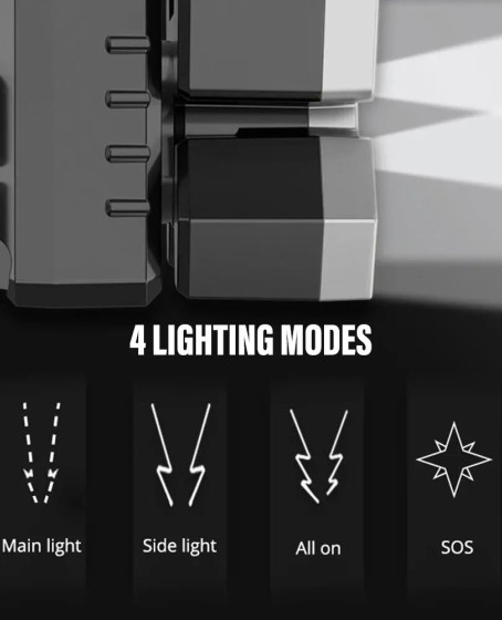 212 Model Şarjlı 5 Led 4 Modlu Cob Led Avcı Balıkçı Kamp Süper Kafa Lambası