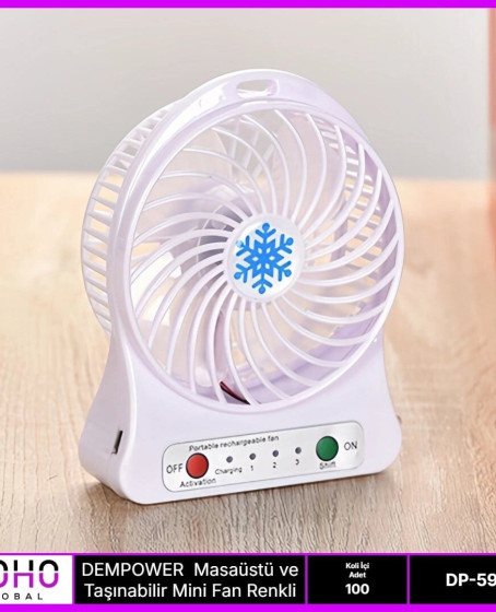 Masaüstü  Taşınabilir 3 Kademeli Fan