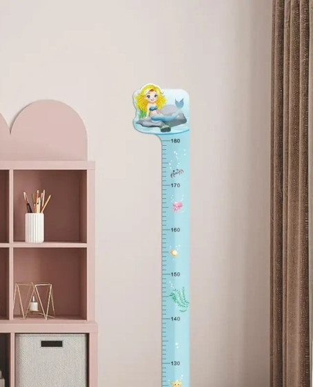 Sevimli Sarı Zürafa Yeşil Dinazor Deniz Kızı Roket Ağaç Boy Ölçüsü Sticker