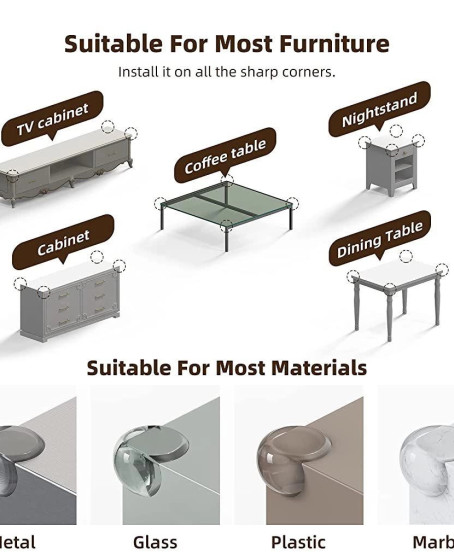 Silikon Şeffaf Masa Kenar , Köşe Koruması