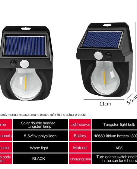 Fithome Or-118 Hareket Sensörlü Su Geçirmez Solar Bahçe Aydınlatma Duvar Lambası
