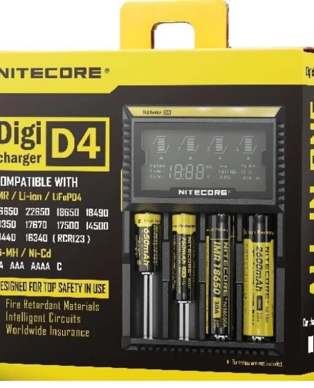 Nitecore D4 Digi Charger Li-ion / Nı-cd / Nı-mh / Lifepo4 Dijital Pil Şarj Cihazı