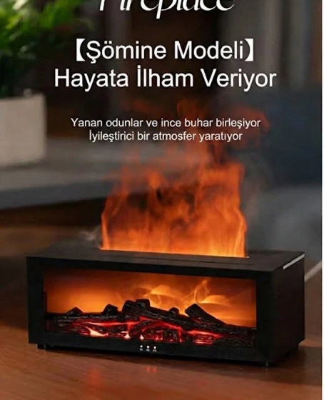A4 Şömine Esintili Aromaterapi Difüzörü Ultrasonik Hava Nemlendici