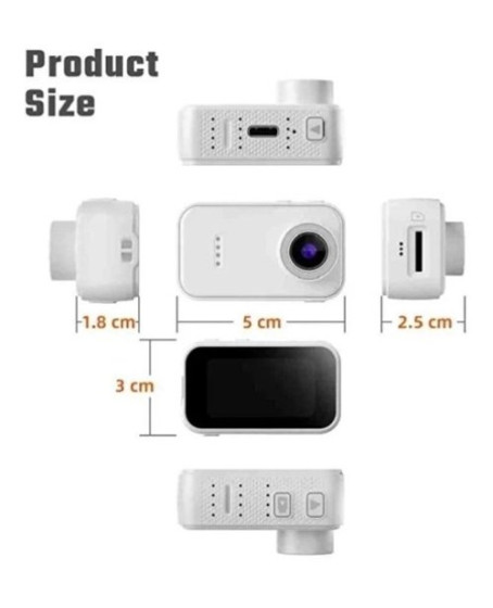 F2 2k 1080p Parmak Kamera 130° Geniş Açı Ips Ekranlı 25g Mini Taşınabilir Cep Kamerası Beyaz F2 2k 1080p Parmak Kamera 130° Geniş Açı Ips Ekranlı 25g Mini Taşınabilir Cep Kamerası Beyaz