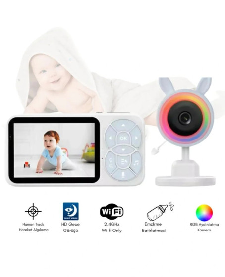 Bebek Kamerası Kumandalı Monitörlü Konuşma Özellikli Işıklı Gece Görüslü Hatırlatıcılı Kamera Bebek Kamerası Kumandalı Monitörlü Konuşma Özellikli Işıklı Gece Görüslü Hatırlatıcılı Kamera
