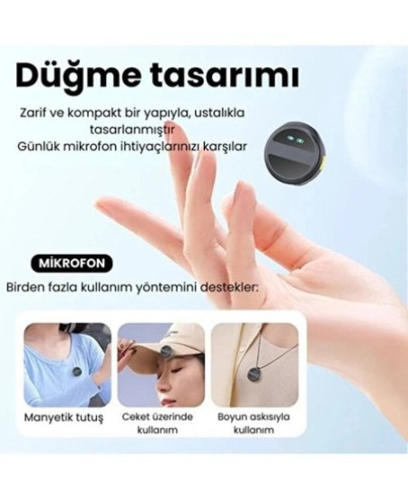 2 Adet Profesyonel Kablosuz Yaka Mikrofonu Typce Uyumlu Manyetik Klipsli 2 Adet Profesyonel Kablosuz Yaka Mikrofonu Typce Uyumlu Manyetik Klipsli