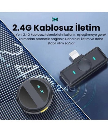2 Adet Profesyonel Kablosuz Yaka Mikrofonu Lighting Uyumlu Manyetik Klipsli 2 Adet Profesyonel Kablosuz Yaka Mikrofonu Lighting Uyumlu Manyetik Klipsli