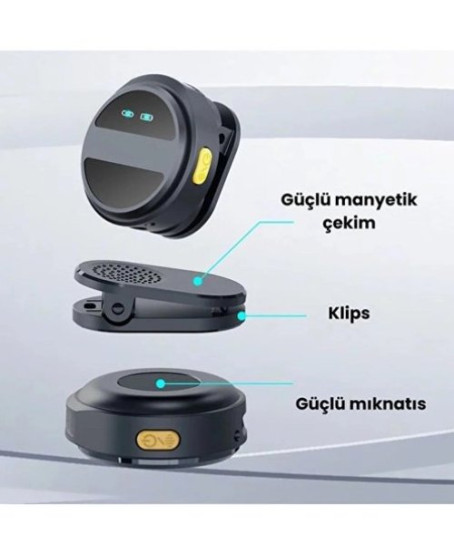 2 Adet Profesyonel Kablosuz Yaka Mikrofonu Lighting Uyumlu Manyetik Klipsli 2 Adet Profesyonel Kablosuz Yaka Mikrofonu Lighting Uyumlu Manyetik Klipsli
